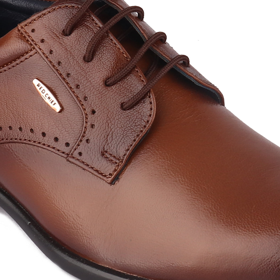 Red Chief Tan Leather Derby Formal Shoes For Men Rc1946 006