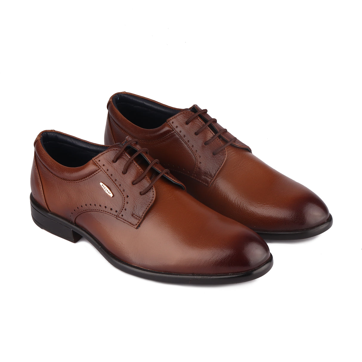 Red Chief Tan Leather Derby Formal Shoes For Men Rc1946 006
