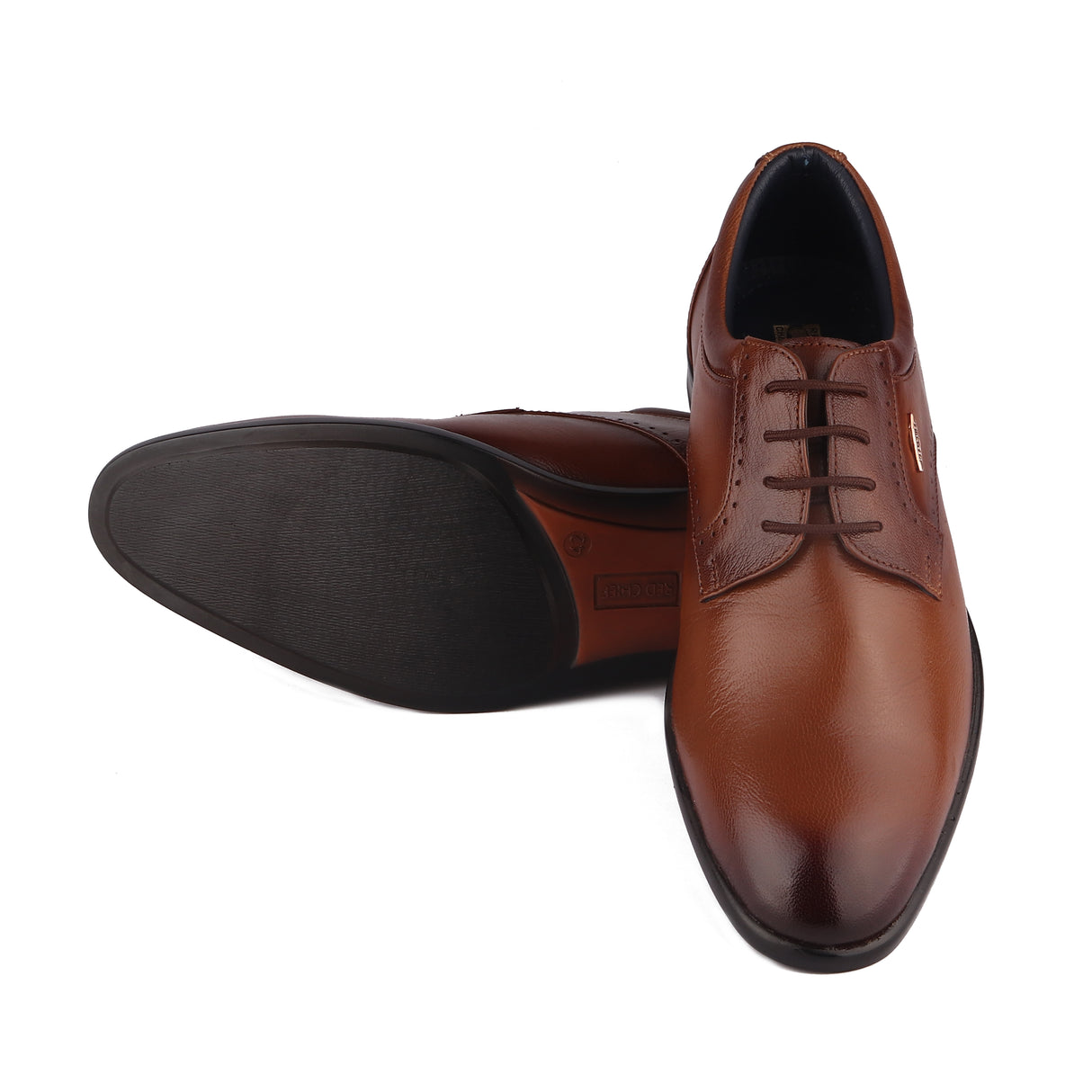 Red Chief Tan Leather Derby Formal Shoes For Men Rc1946 006