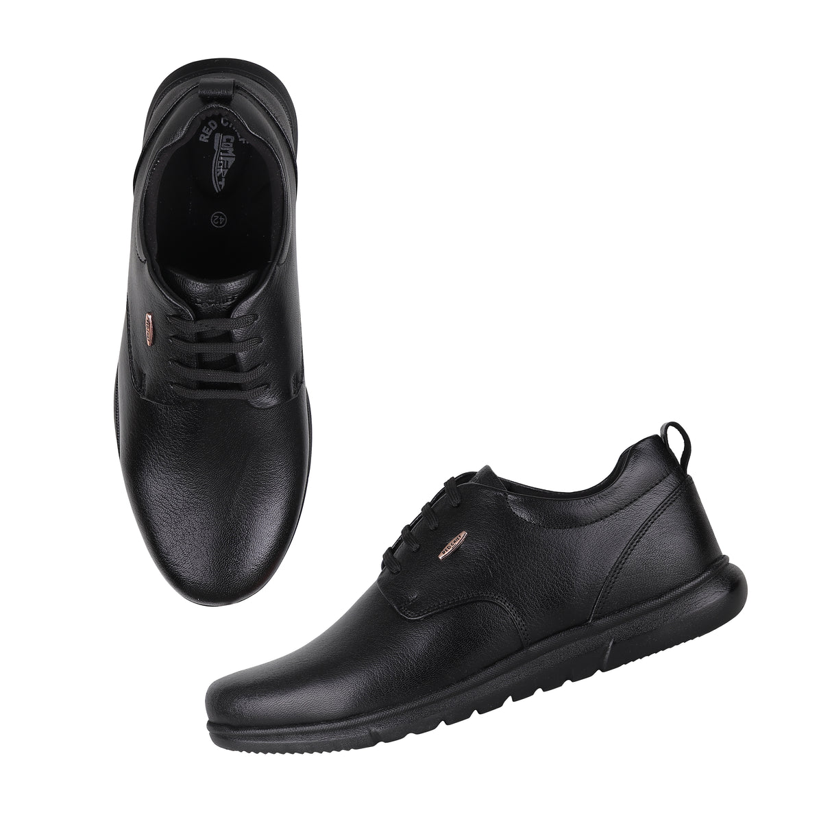 Red Chief Black Leather Derby Formal Shoes For Men Rc15052 001