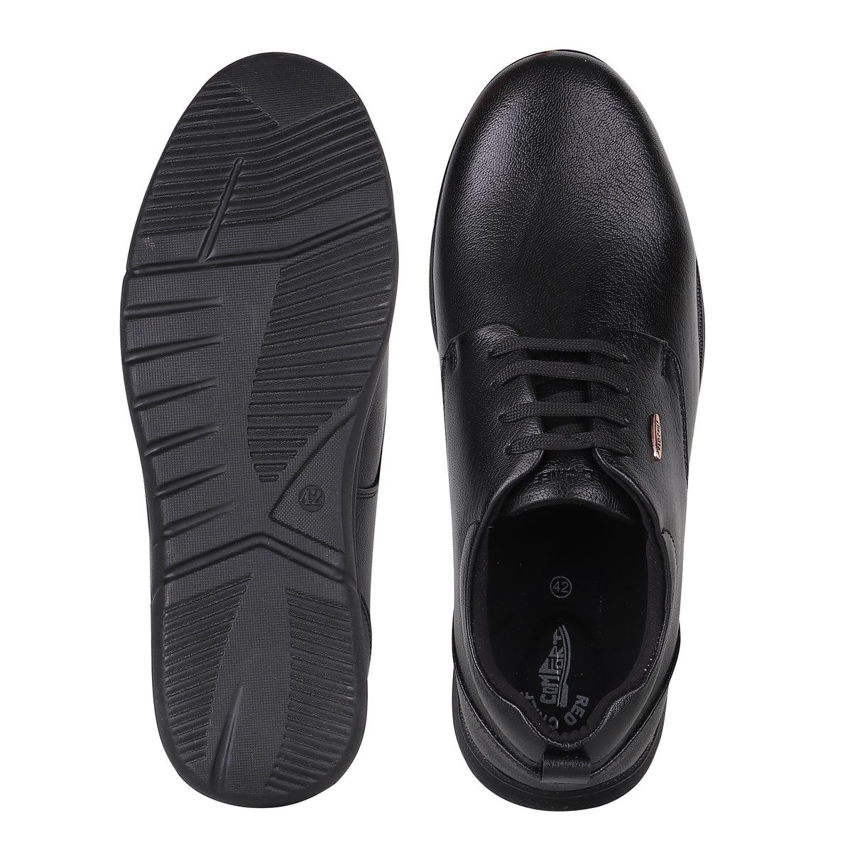 Red Chief Black Leather Derby Formal Shoes For Men Rc15052 001