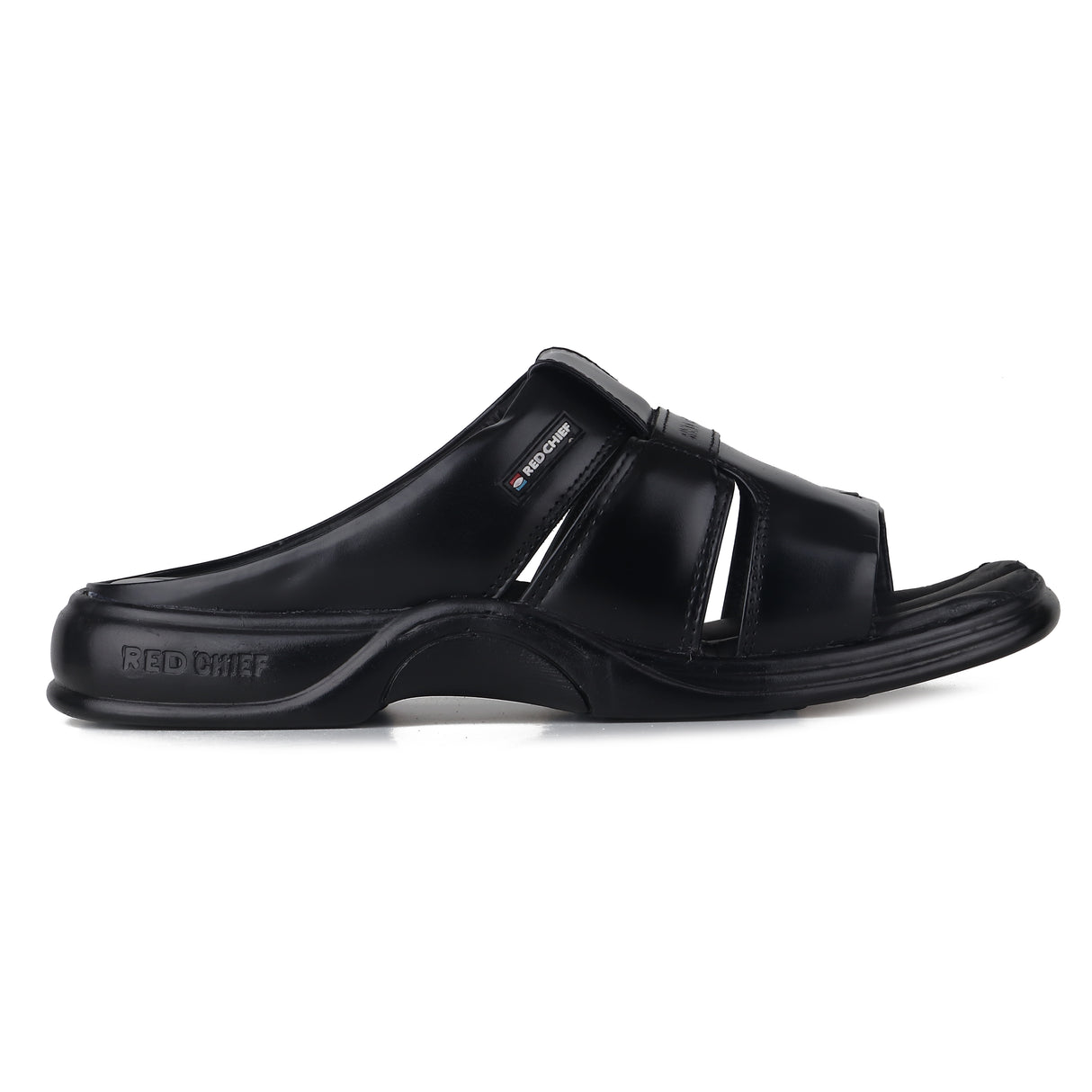 Red Chief Black Leather Formal Slipper For Men Rc0216 001