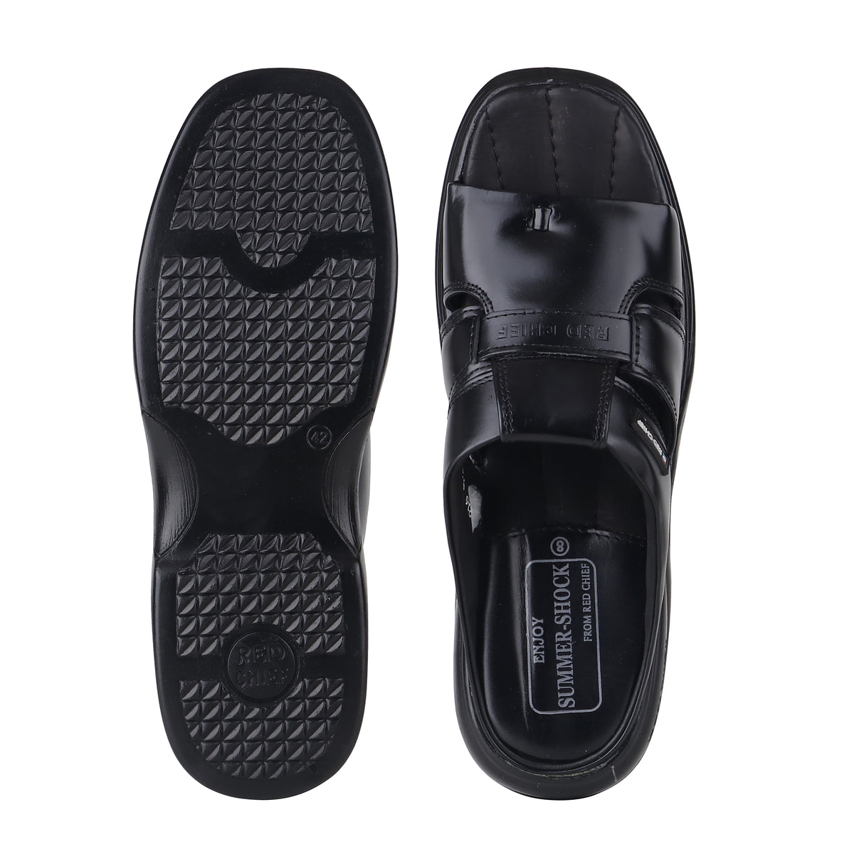Red Chief Black Leather Formal Slipper For Men Rc0216 001
