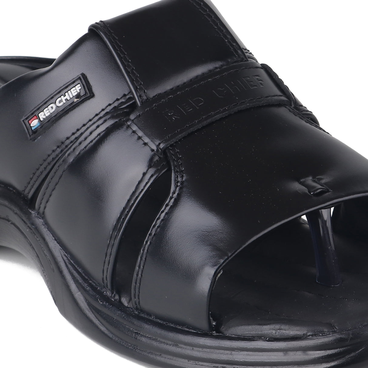 Red Chief Black Leather Formal Slipper For Men Rc0216 001