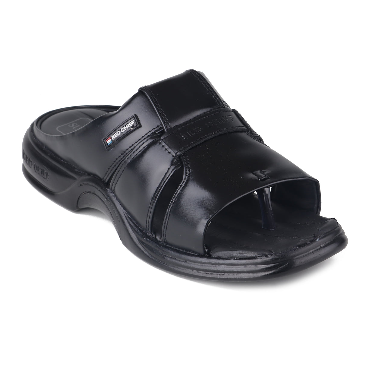 Red Chief Black Leather Formal Slipper For Men Rc0216 001