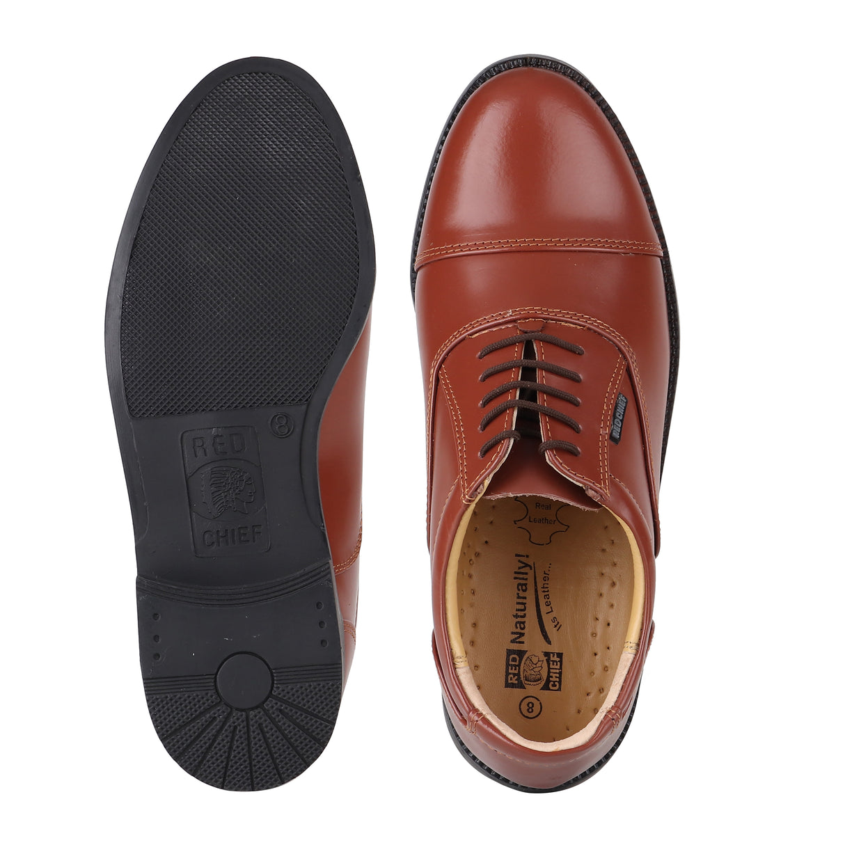 Red Chief Tan Leather Oxford Formal Shoes For Men Rc0959L 006