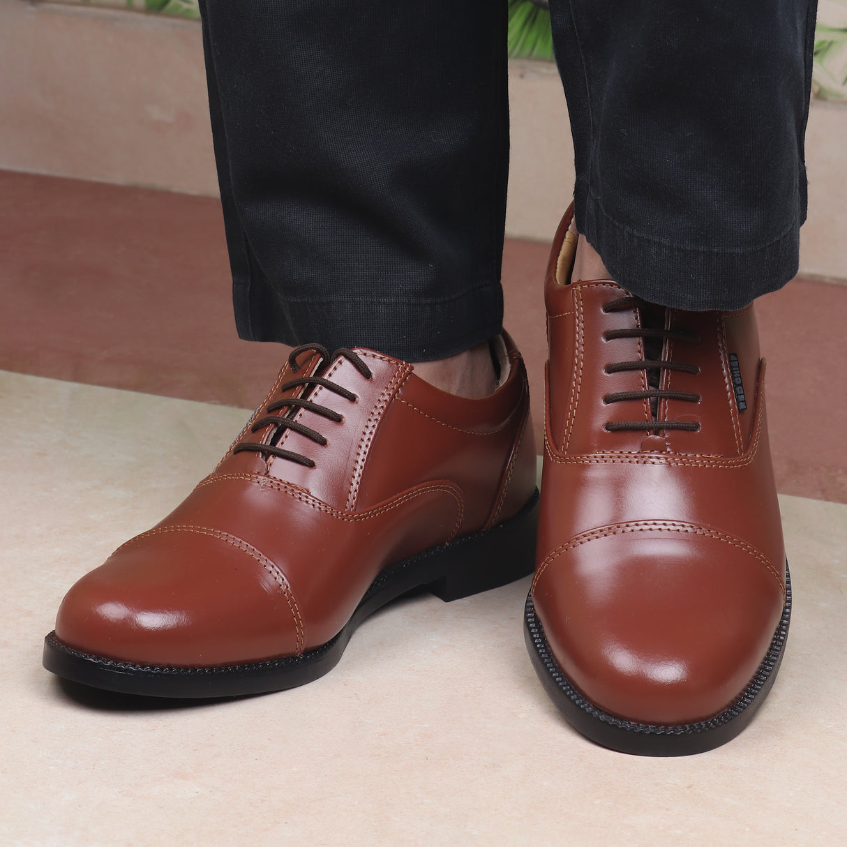 Red Chief Tan Leather Oxford Formal Shoes For Men Rc0959L 006