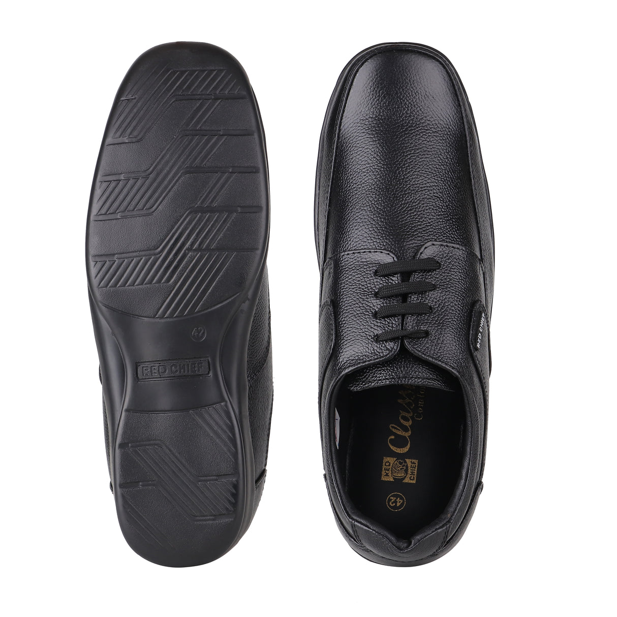 Red Chief Black Leather Derby Formal Shoes For Men Rc1090 001