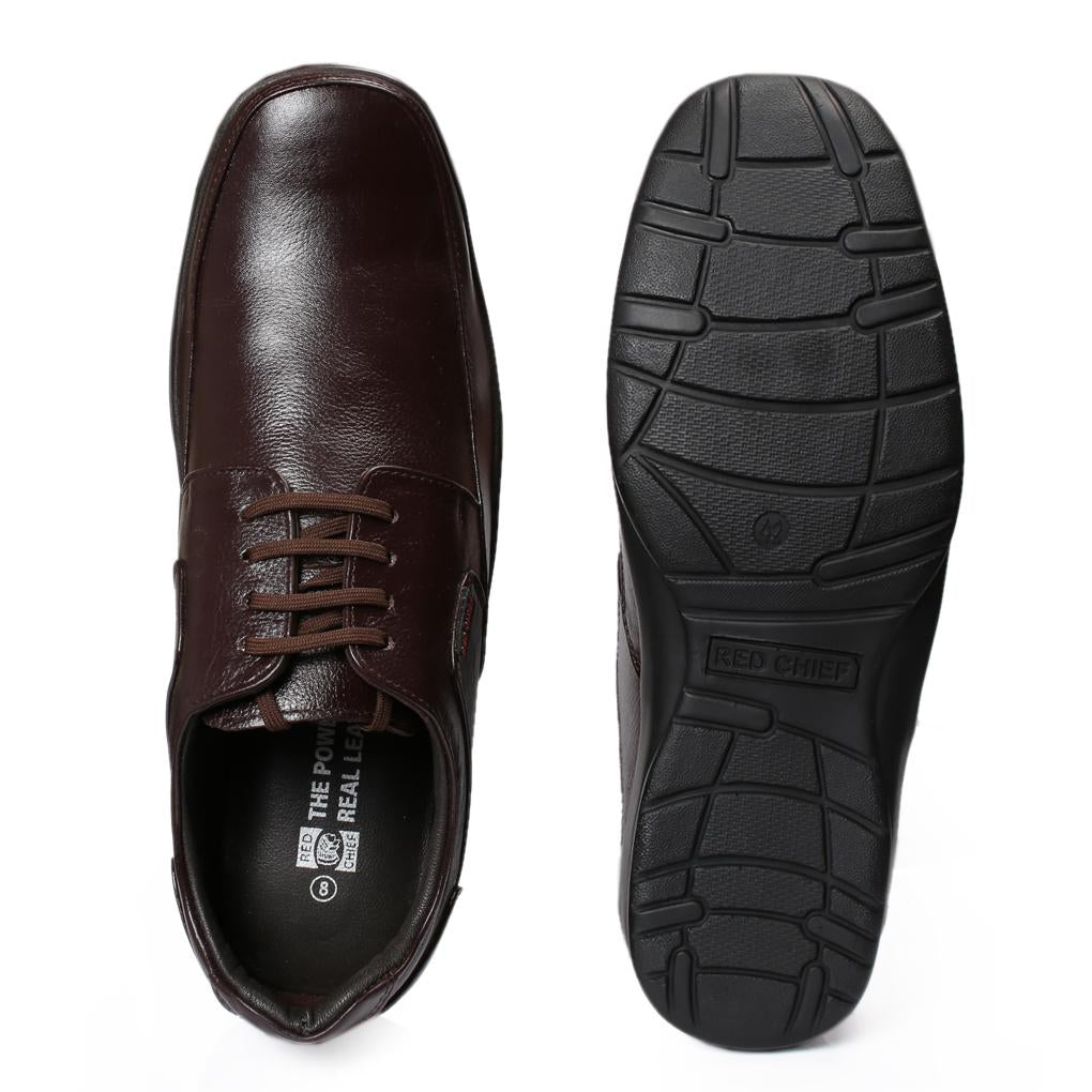 Red Chief Brown Leather Derby Formal Shoes For Men Rc1090 003