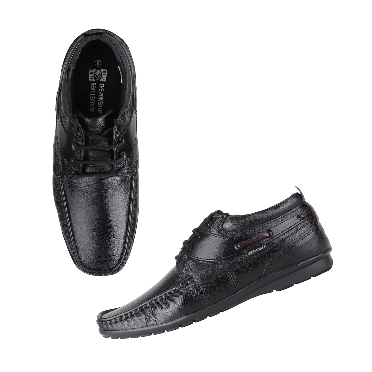 Red Chief Black Leather Derby Formal Shoes For Men Rc1199 001