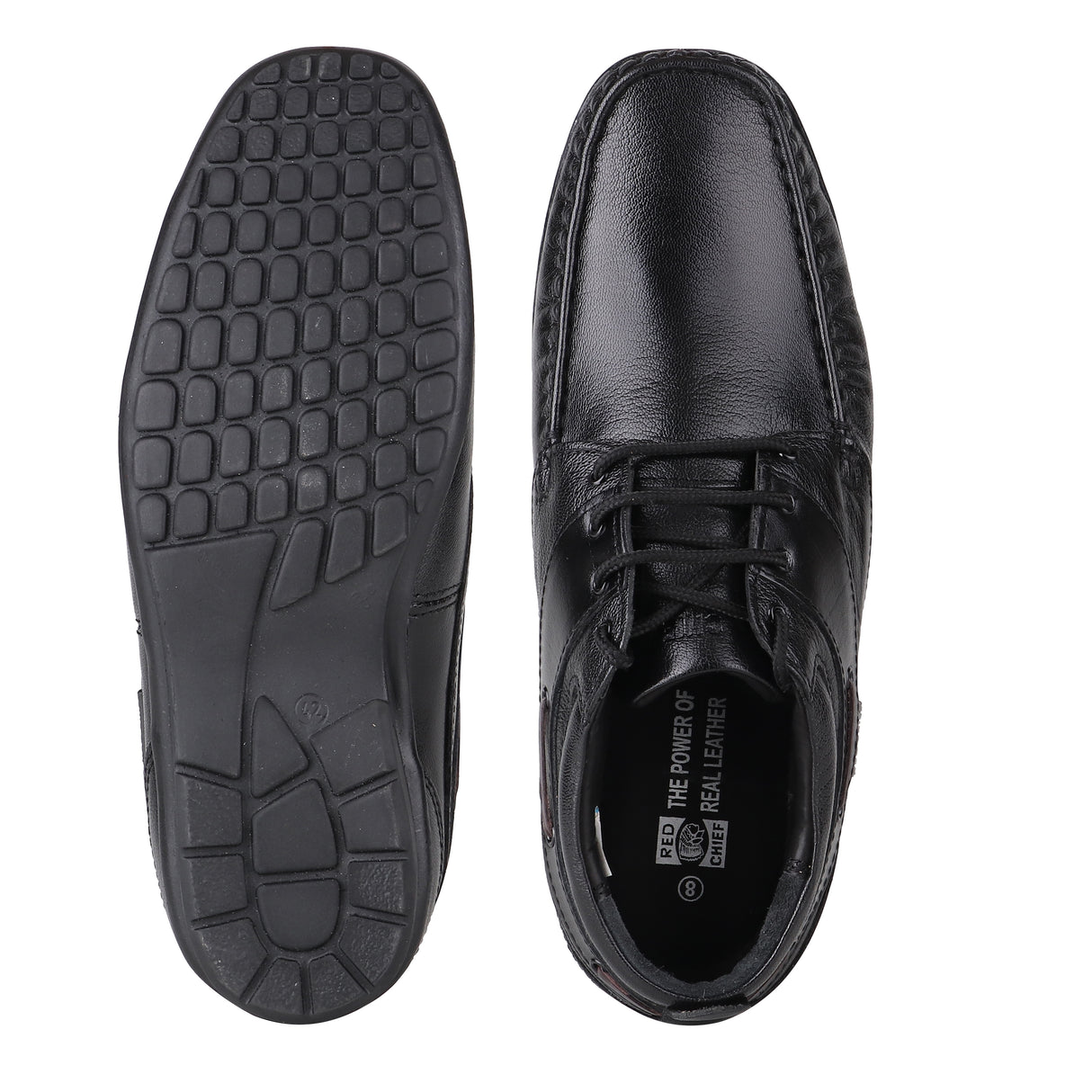 Red Chief Black Leather Derby Formal Shoes For Men Rc1199 001