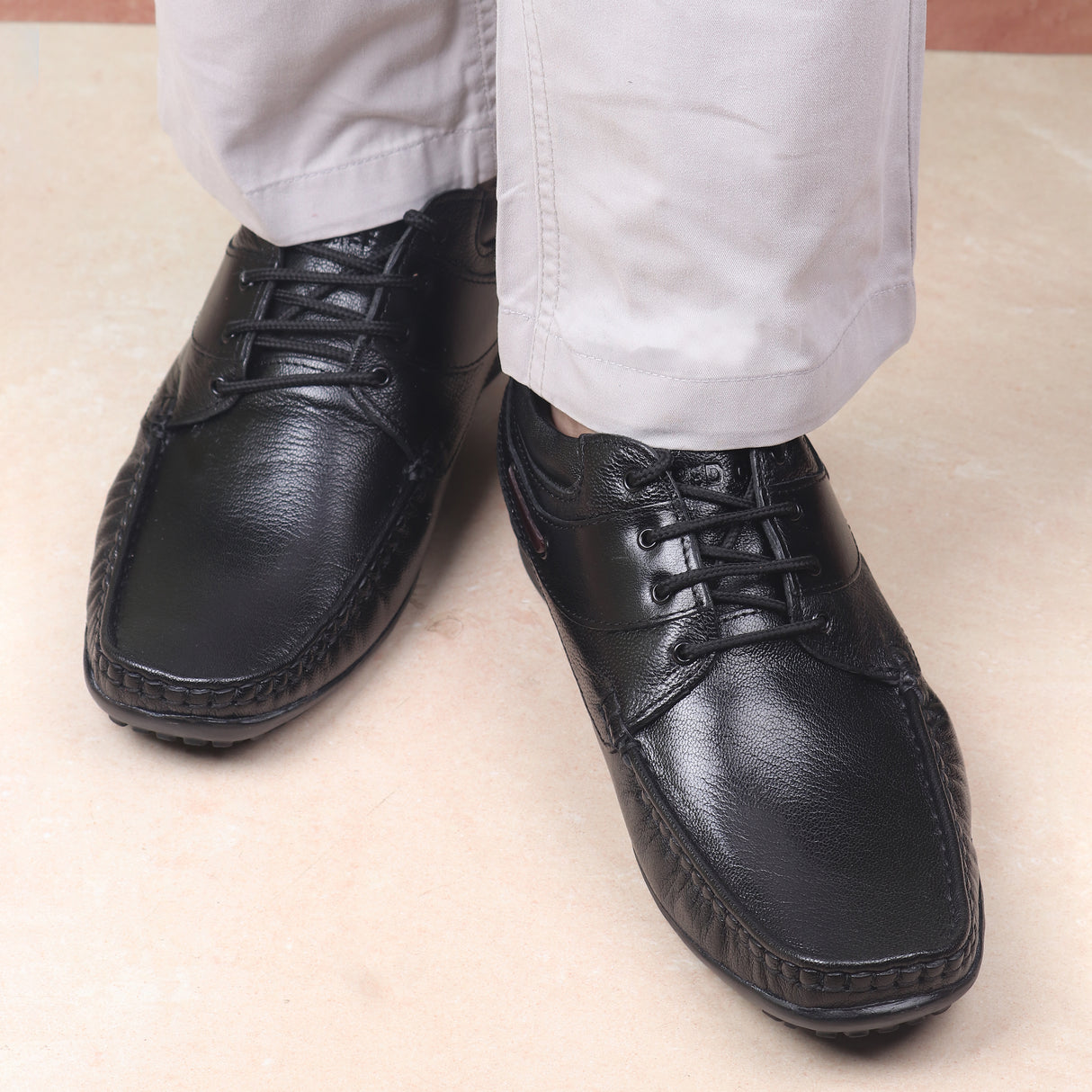 Red Chief Black Leather Derby Formal Shoes For Men Rc1199 001