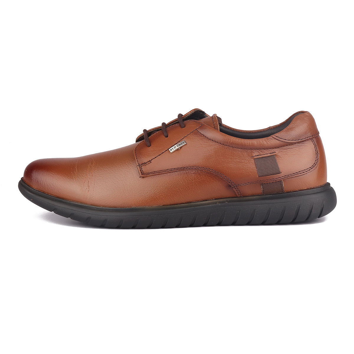 Red Chief Tan Leather Derby Formal Shoes For Men Rc1805 006