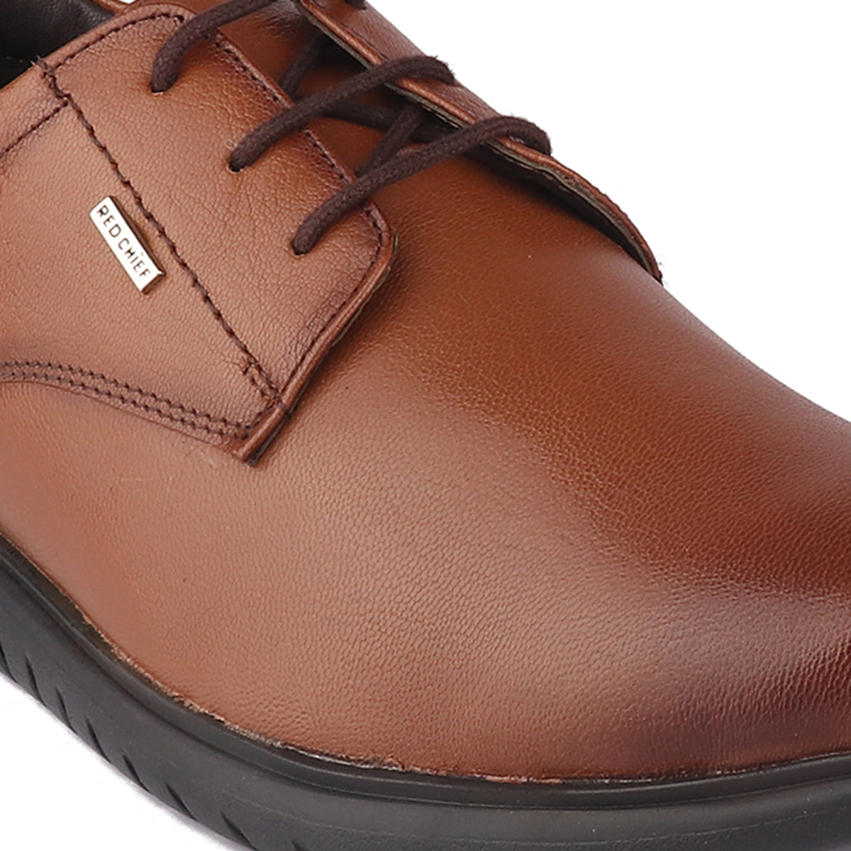Red Chief Tan Leather Derby Formal Shoes For Men Rc1805 006