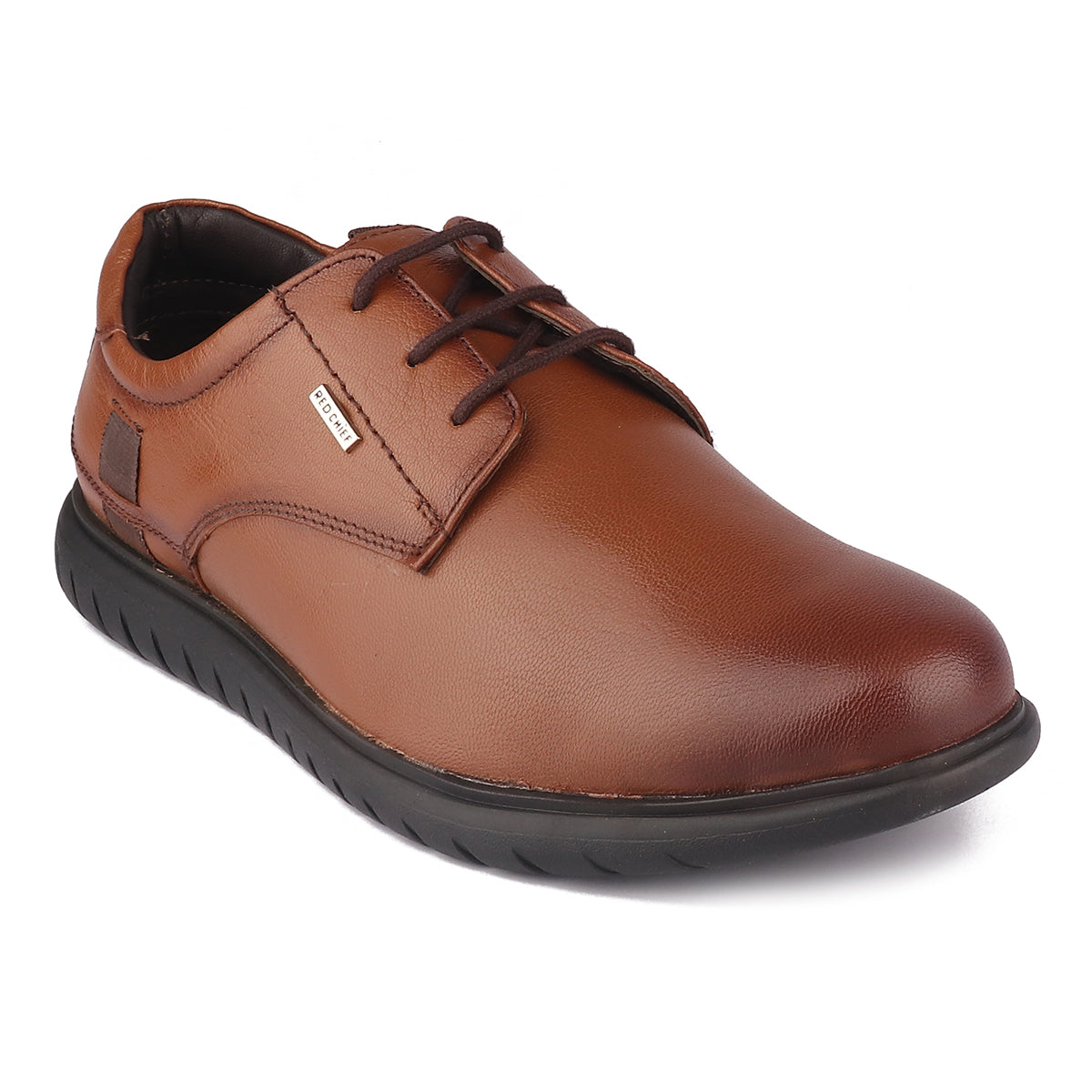 Red Chief Tan Leather Derby Formal Shoes For Men Rc1805 006