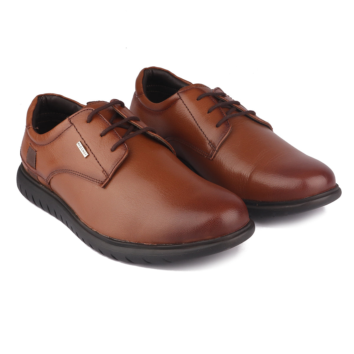 Red Chief Tan Leather Derby Formal Shoes For Men Rc1805 006