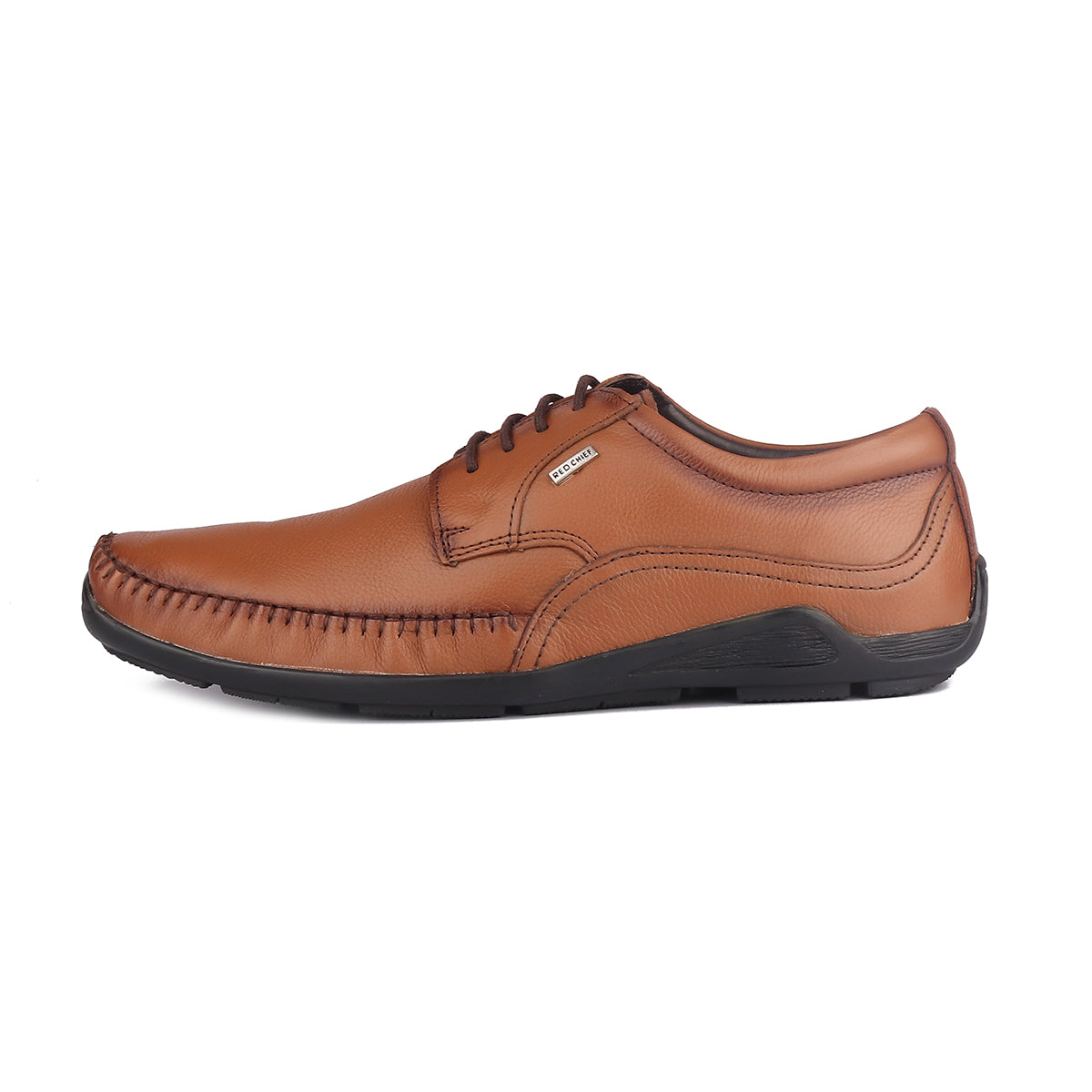 Red Chief Tan Leather Derby Formal Shoes For Men Rc1811 006