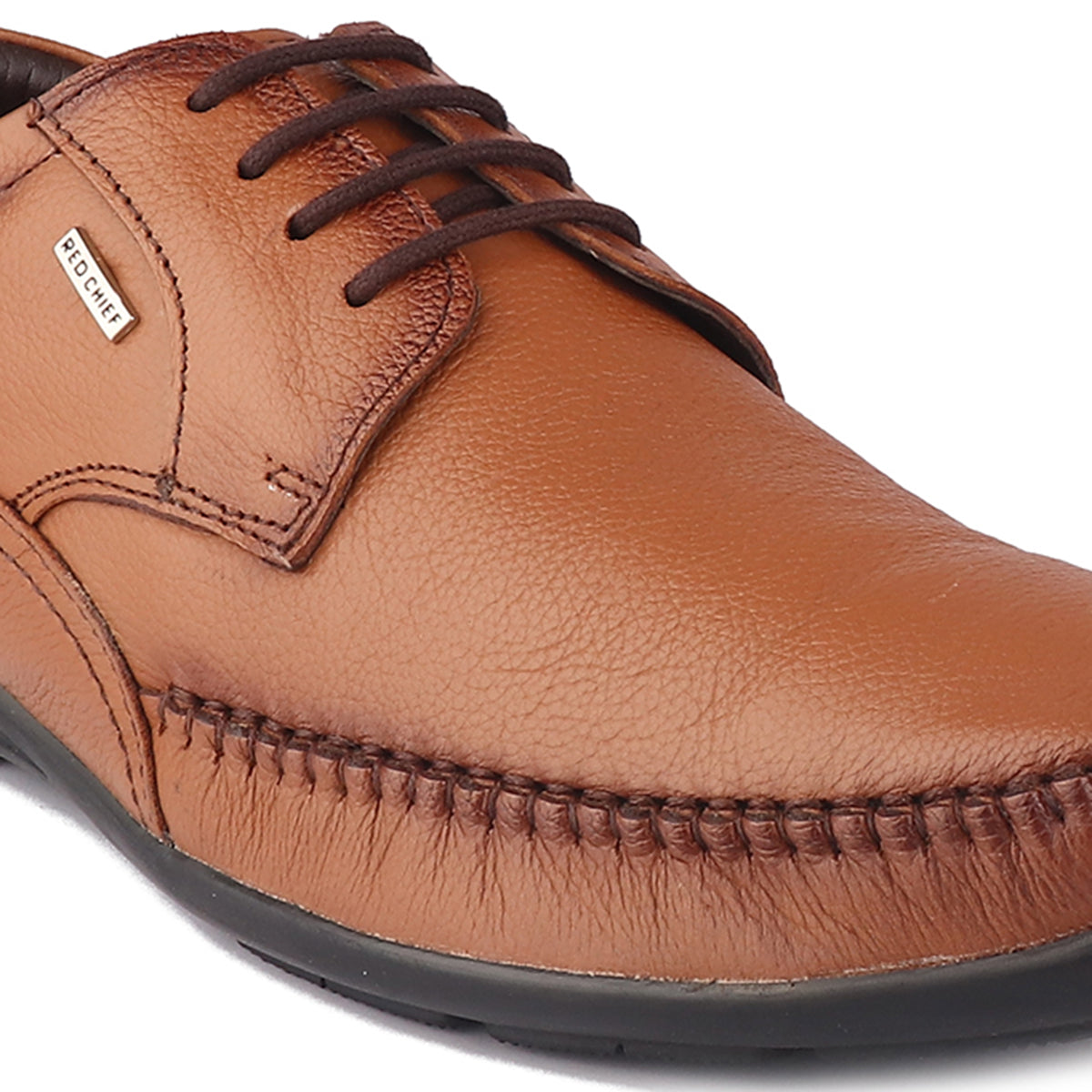 Red Chief Tan Leather Derby Formal Shoes For Men Rc1811 006