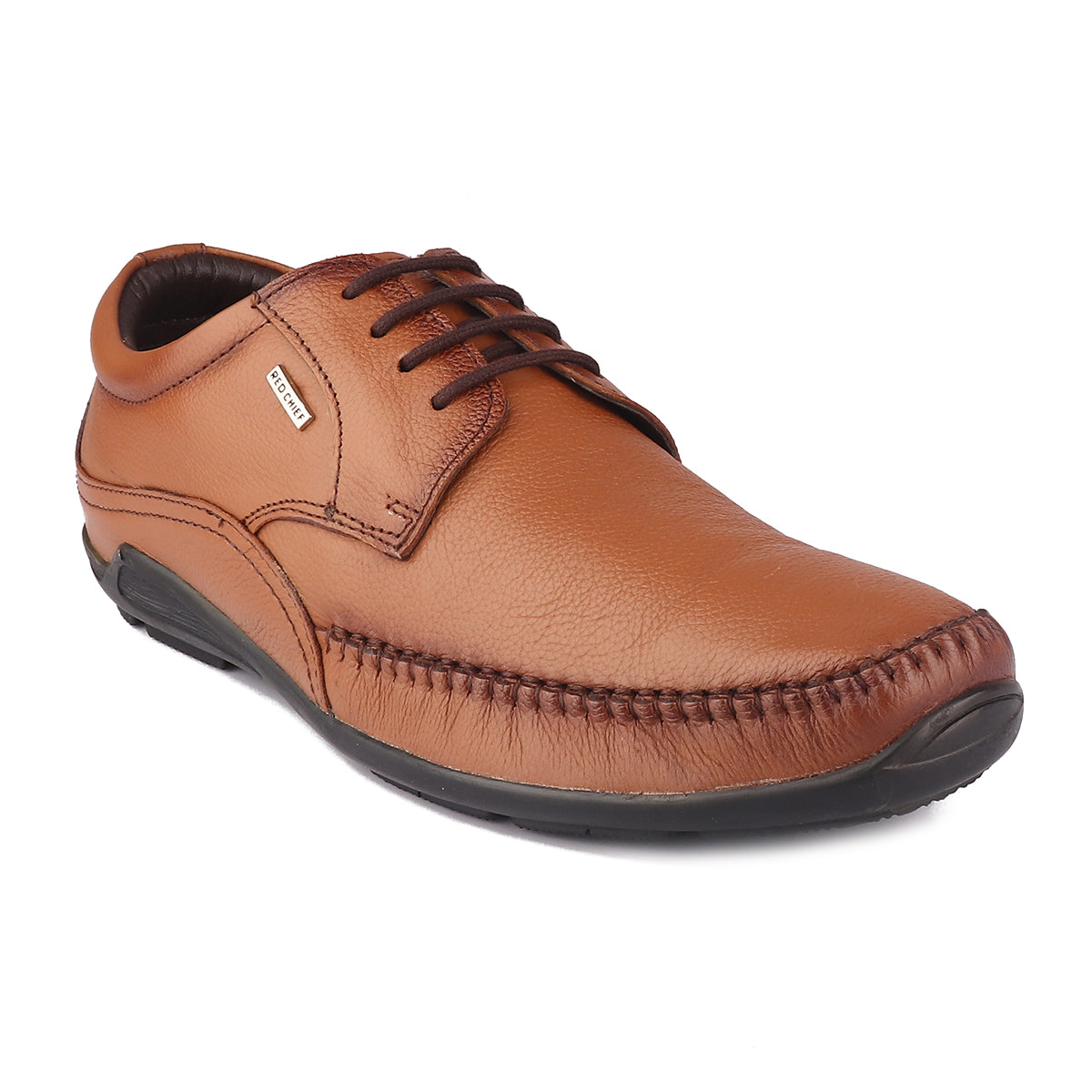 Red Chief Tan Leather Derby Formal Shoes For Men Rc1811 006