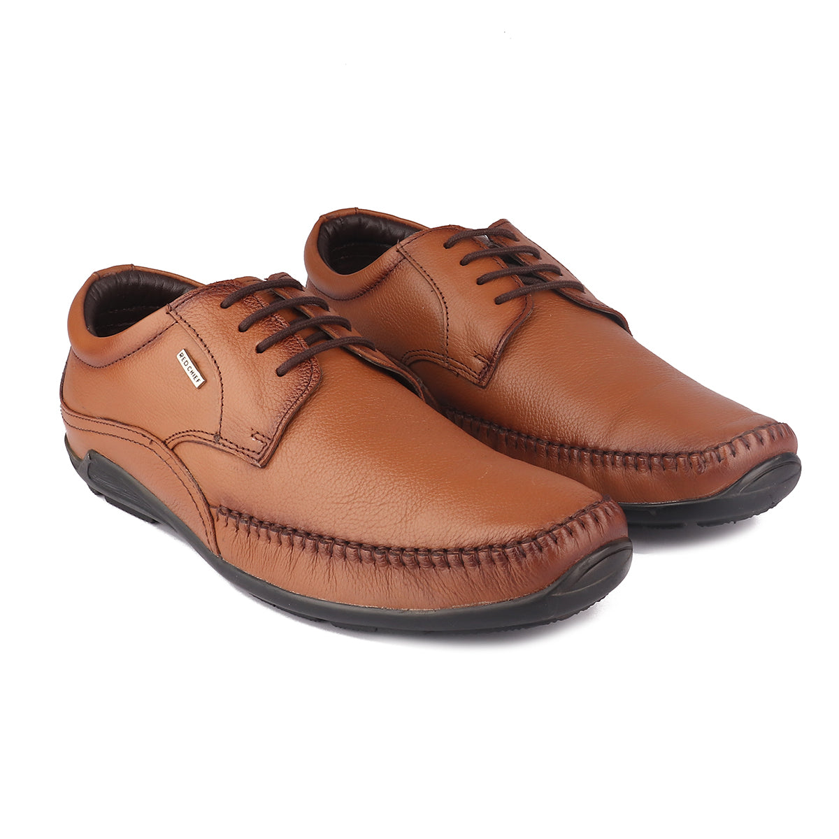 Red Chief Tan Leather Derby Formal Shoes For Men Rc1811 006