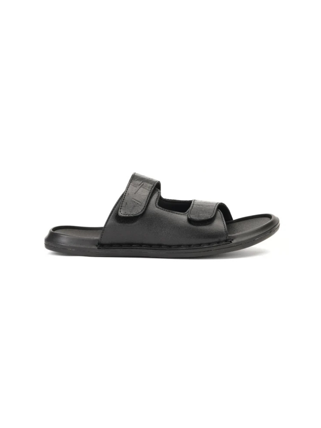 City Magic Black Genuine Leather Casual Slipper For Men Cmm041012 C001