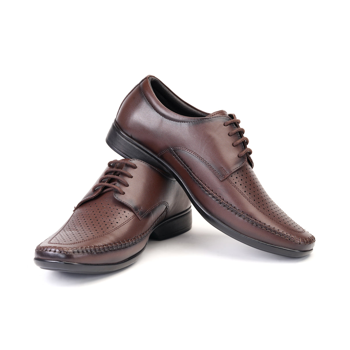 Zuup Brown Genuine Leather Derby Formal Shoes For Men Zfm021044 C003