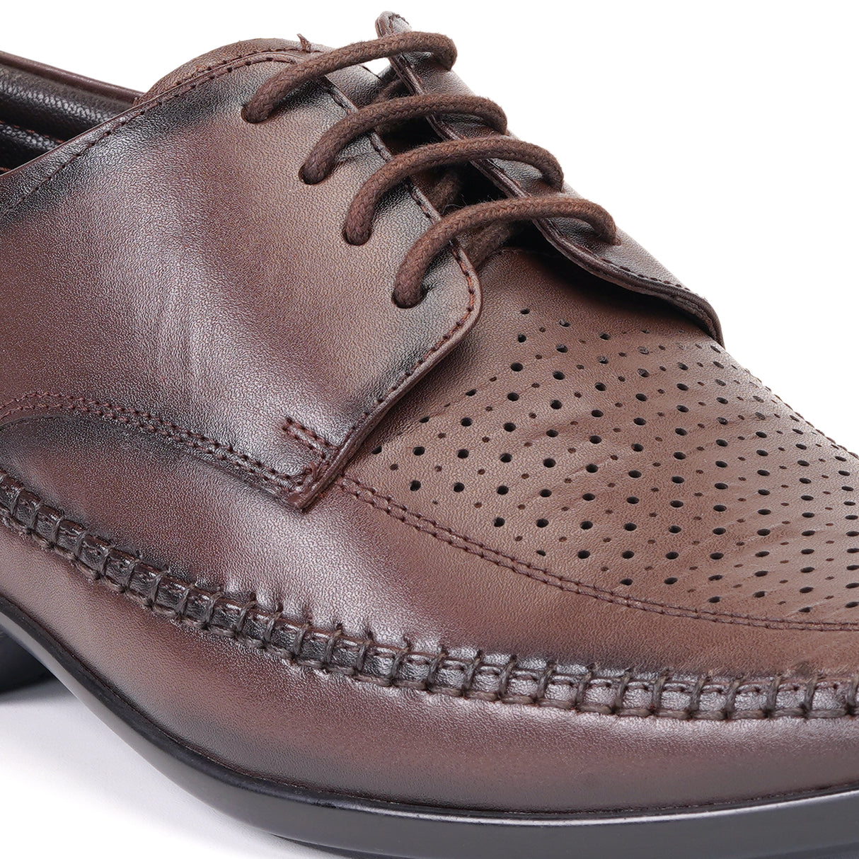 Zuup Brown Genuine Leather Derby Formal Shoes For Men Zfm021044 C003