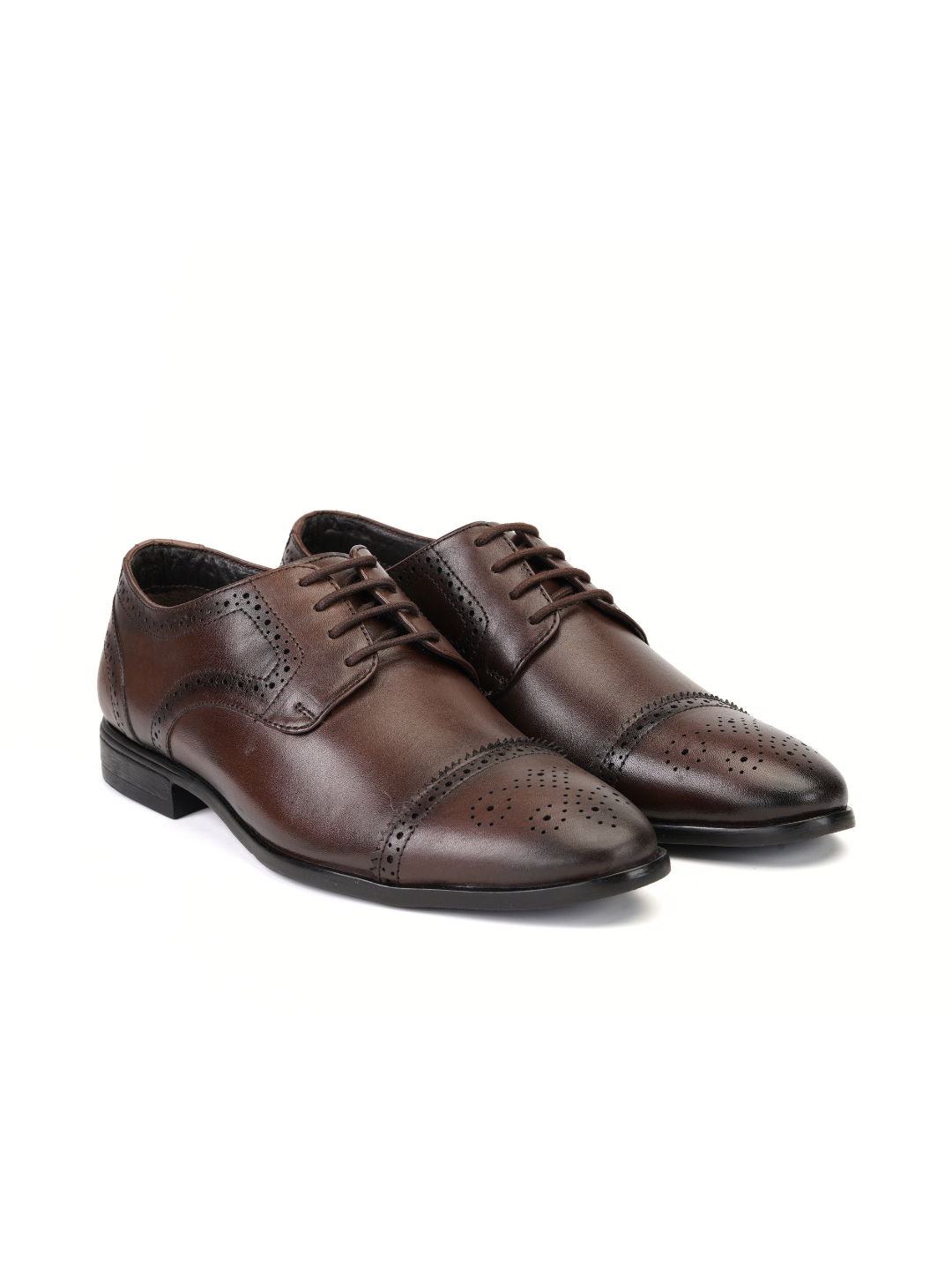 Top Brass Dark Brown Genuine Leather Derby Formal Shoes For Men Tbm021095 C258