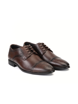 Top Brass Dark Brown Genuine Leather Derby Formal Shoes For Men Tbm021095 C258