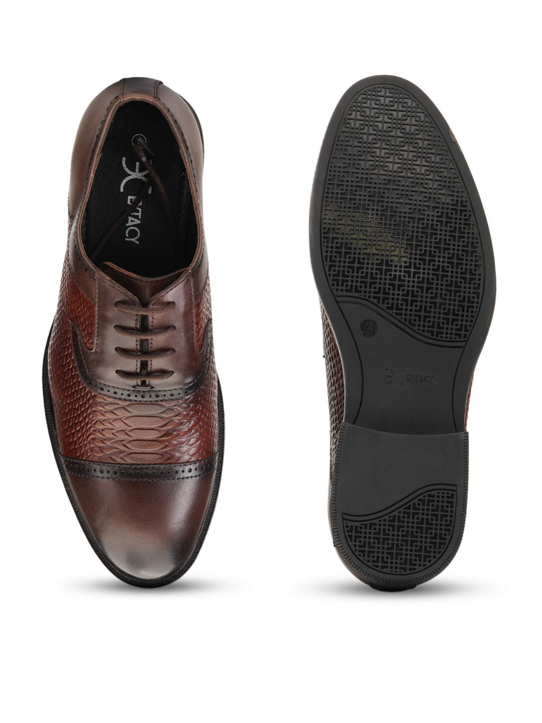 Extacy Tan/Brown Genuine Leather Oxford Formal Shoes For Men Exm010230 C881