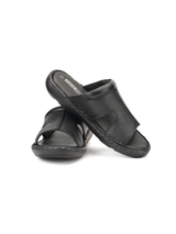 Comfort Walk Black Genuine Leather Formal Slipper For Men Cwm041012 C001