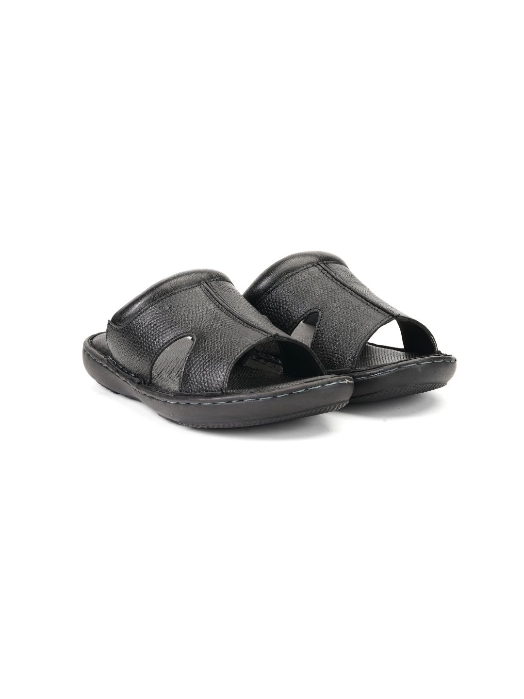 Comfort Walk Black Genuine Leather Formal Slipper For Men Cwm041012 C001