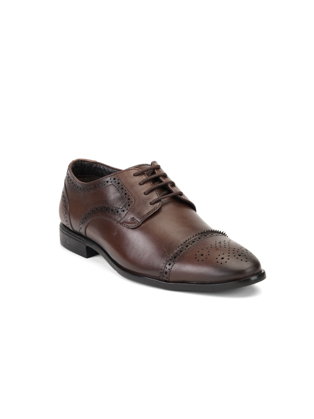 Top Brass Dark Brown Genuine Leather Derby Formal Shoes For Men Tbm021095 C258