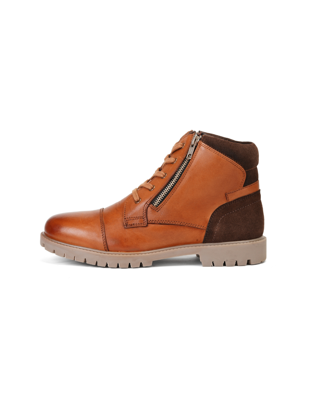 Extacy Tan Genuine Leather Ankel Lace Boot Casual Shoes For Men Exm010236 C006