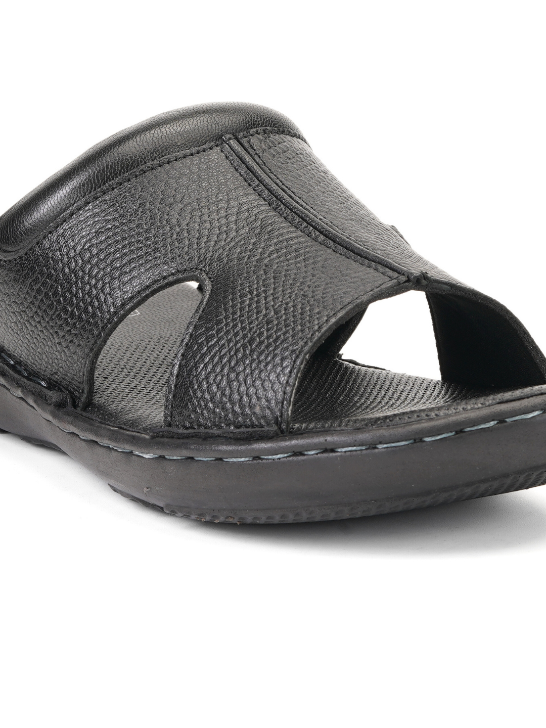Comfort Walk Black Genuine Leather Formal Slipper For Men Cwm041012 C001