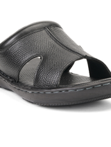 Comfort Walk Black Genuine Leather Formal Slipper For Men Cwm041012 C001