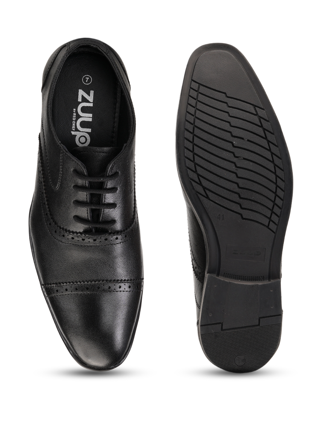 Zuup Black Genuine Leather Oxford Formal Shoes For Men Zfm021080 C001