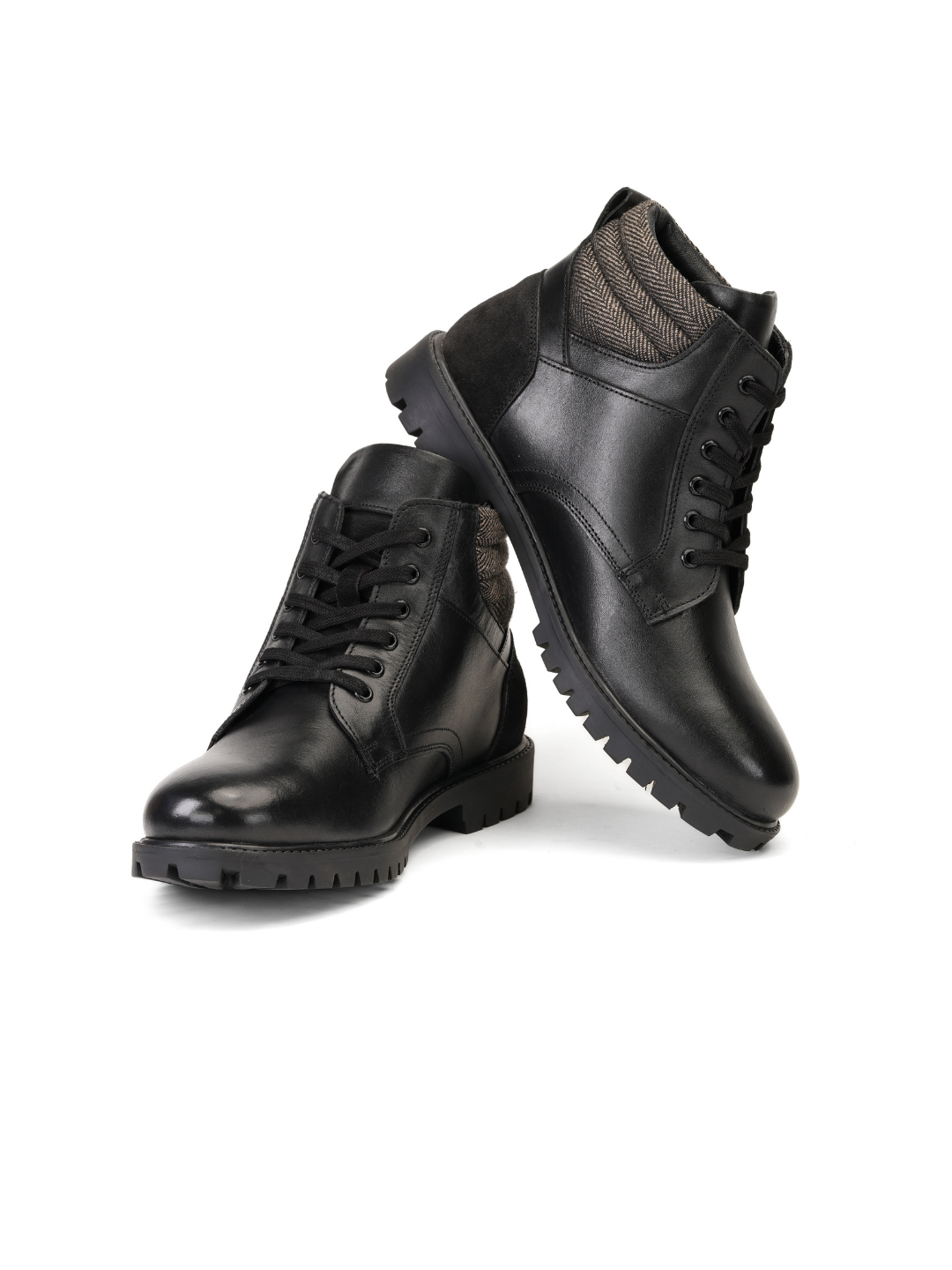 Extacy Black Genuine Leather Ankel Lace Boot Casual Shoes For Men Exm010237 C001