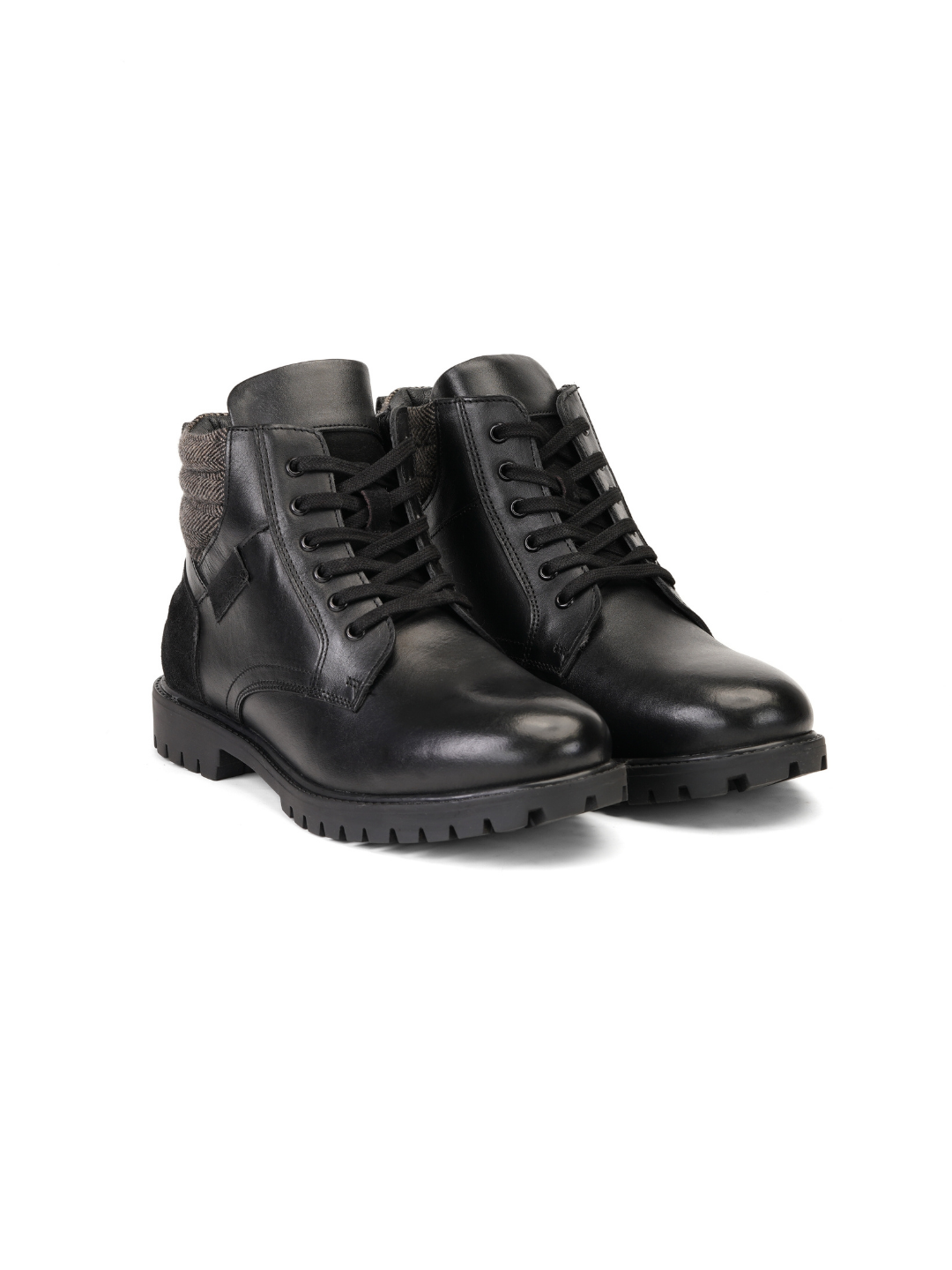 Extacy Black Genuine Leather Ankel Lace Boot Casual Shoes For Men Exm010237 C001