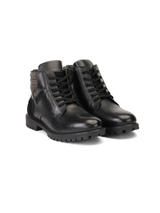 Extacy Black Genuine Leather Ankel Lace Boot Casual Shoes For Men Exm010237 C001