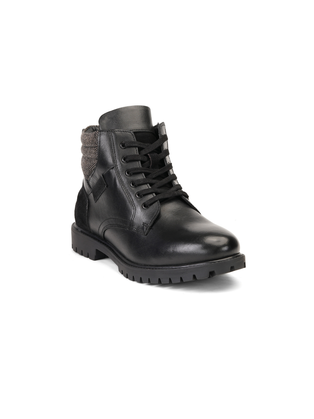 Extacy Black Genuine Leather Ankel Lace Boot Casual Shoes For Men Exm010237 C001