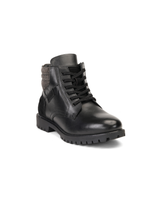 Extacy Black Genuine Leather Ankel Lace Boot Casual Shoes For Men Exm010237 C001