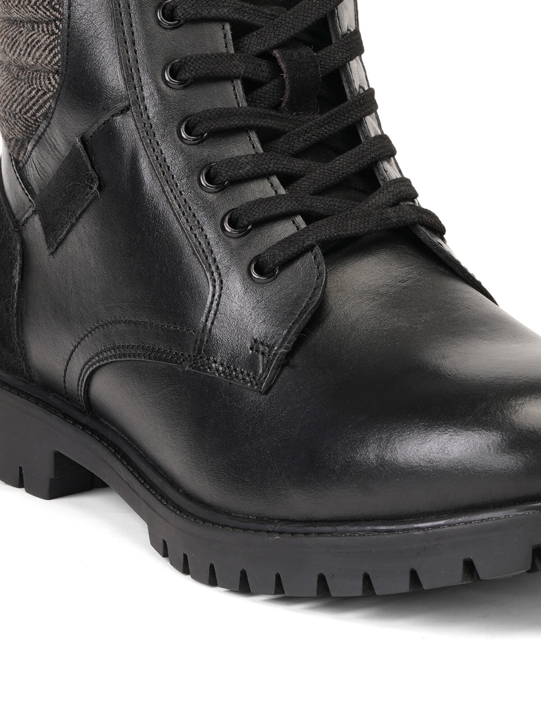 Extacy Black Genuine Leather Ankel Lace Boot Casual Shoes For Men Exm010237 C001