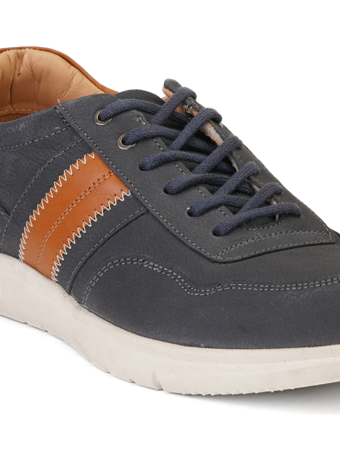 Zuup Blue Genuine Leather Sneaker For Men Zcm011066 C002