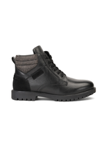 Extacy Black Genuine Leather Ankel Lace Boot Casual Shoes For Men Exm010237 C001