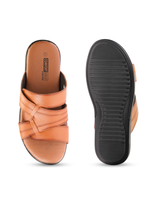 Comfort Walk Tan Genuine Leather Formal Slipper For Men Cwm041011 C006