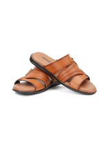 Comfort Walk Tan Genuine Leather Formal Slipper For Men Cwm041011 C006