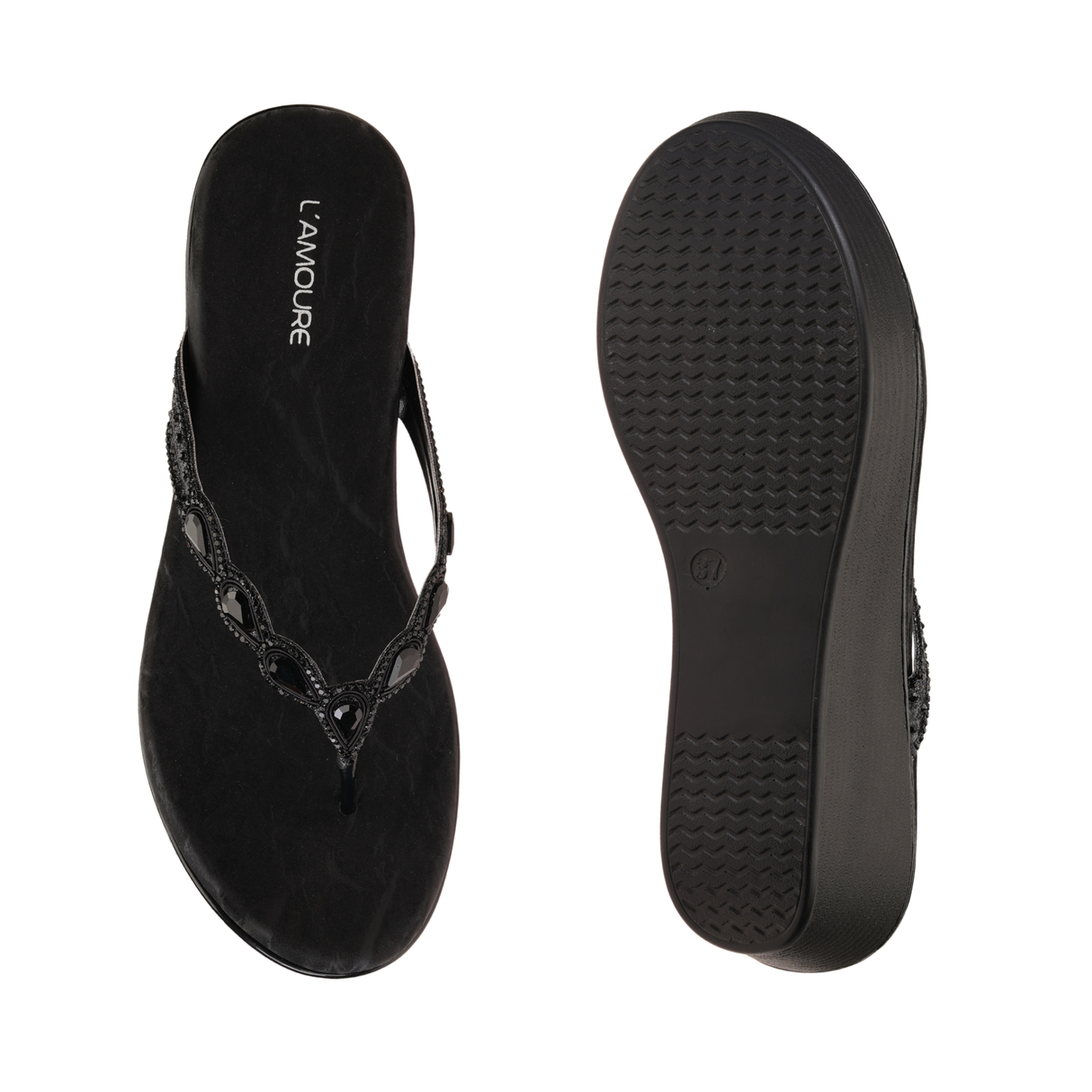 Lamoure Black Casual Wedge For Women Lmw039147 C001