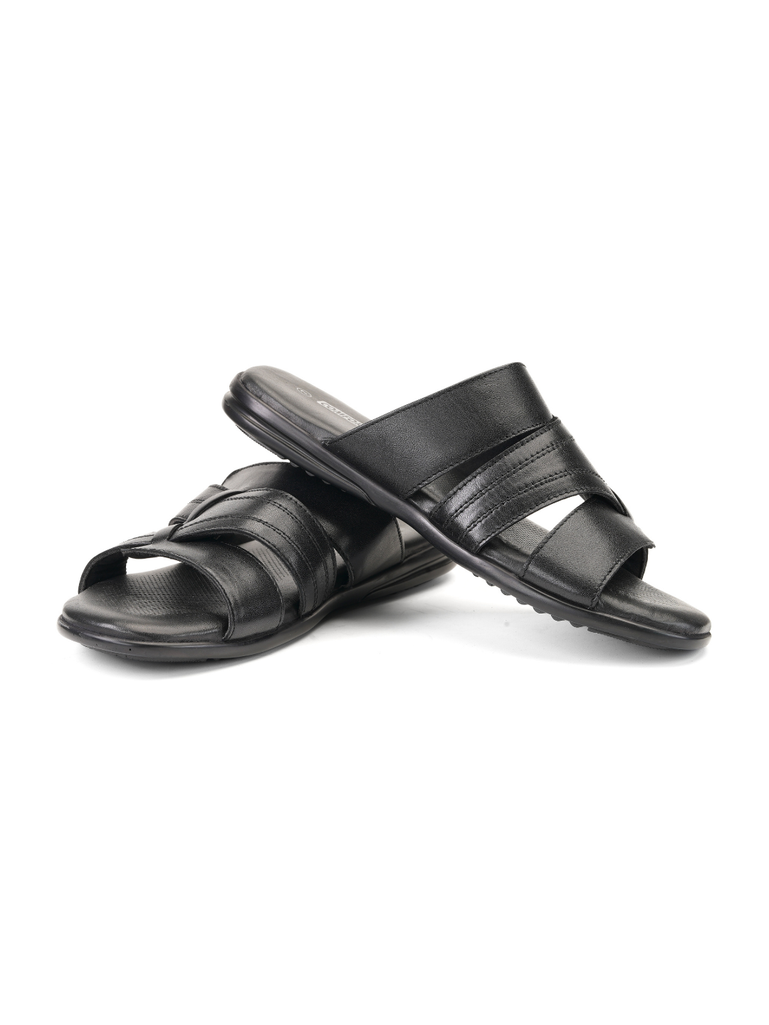 Comfort Walk Black Genuine Leather Formal Slipper For Men Cwm041011 C001