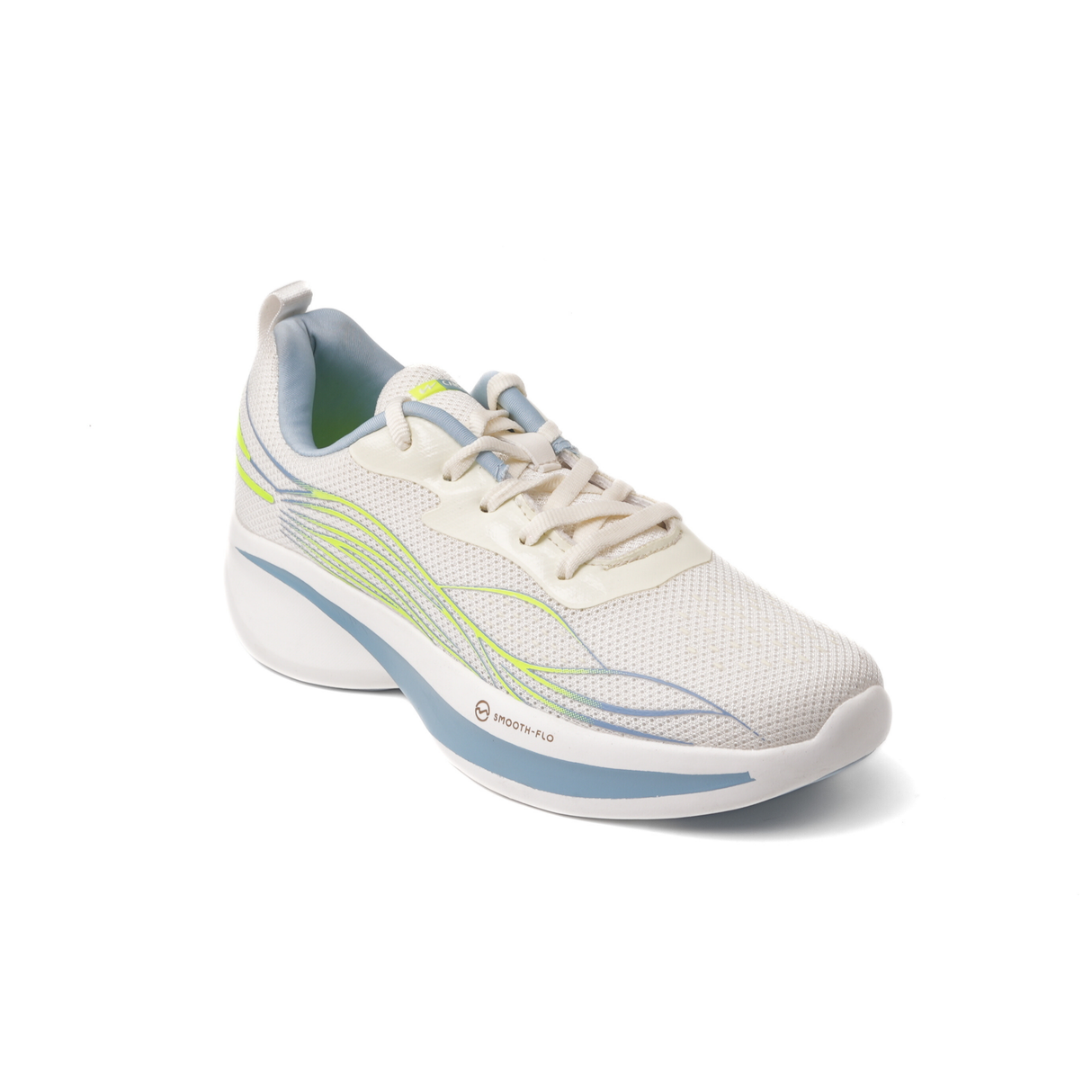 Campus White/Lemon Green Sports Shoes For Women Savvy-22L-930 C1087